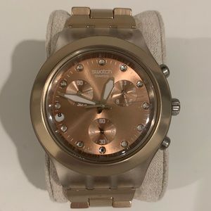 Swatch Quartz Rose Gold Chronograph Watch